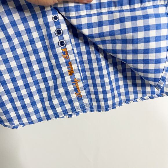 Robert Graham Men XL Blue White Check Plaid Button Down Shirt Classic Fit Cotton - Picture 4 of 8